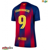 Camiseta Barcelona Robert Lewandowski #9 Primera Equipación para mujer 2025-26 manga corta